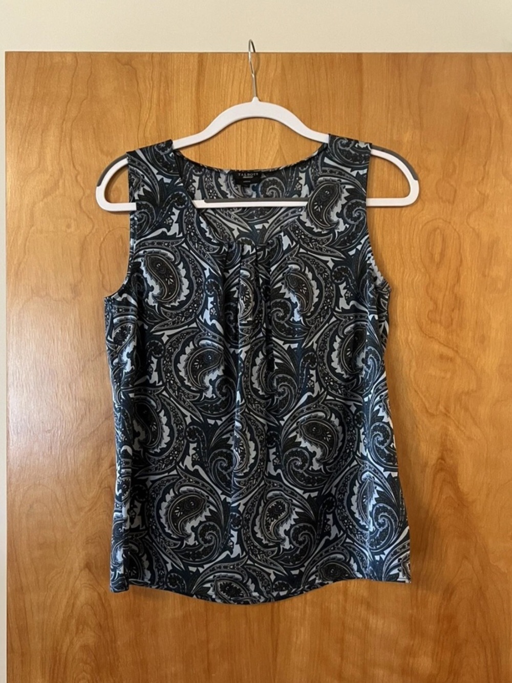 Talbots Silk Blend Sleeveless Blouse Top Blouse Stretch Paisley Size 6